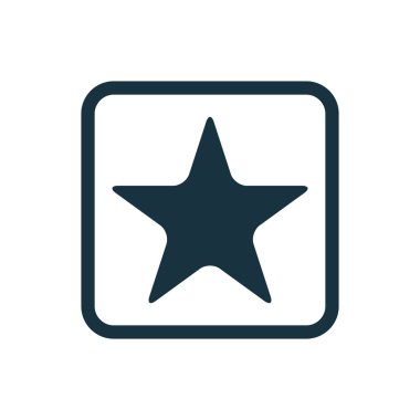 Yıldız simgesi yuvarlak kareler düğmesi