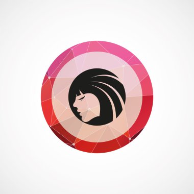 Güzellik kız yüz daire pembe üçgen arka plan ICO