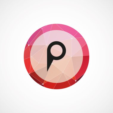 harita PIN daire pembe üçgen arka plan ICO