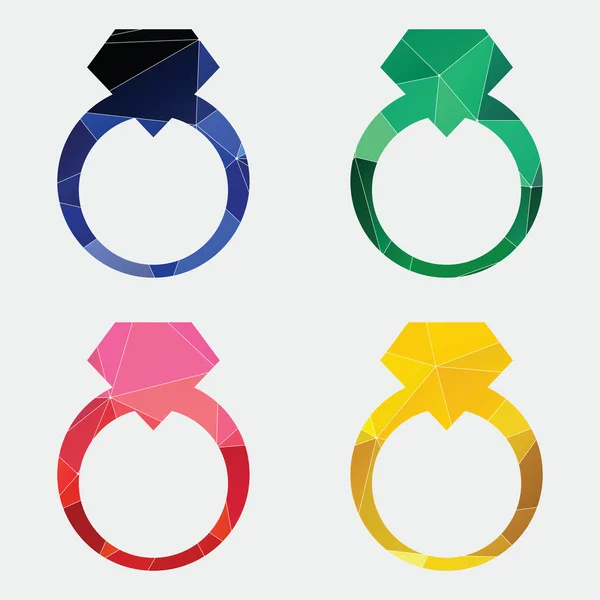 Icono del anillo de joyería Triángulo abstracto — Vector de stock