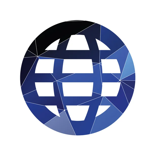 Wereldbol icoon abstracte Triangl — Stockvector