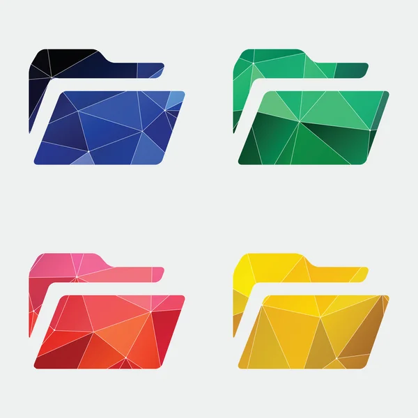 Icono de carpeta Triángulo abstracto — Vector de stock