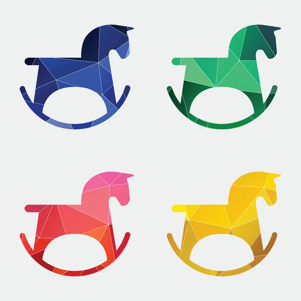 Paard speelgoed pictogram abstracte Triangl — Stockvector