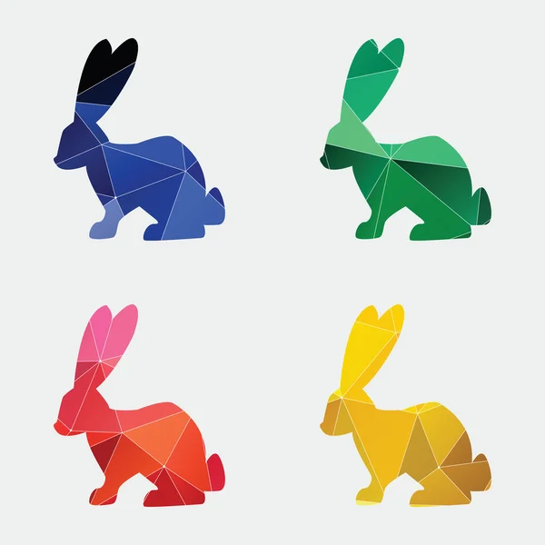 Icône lapin Triangle abstrait — Image vectorielle