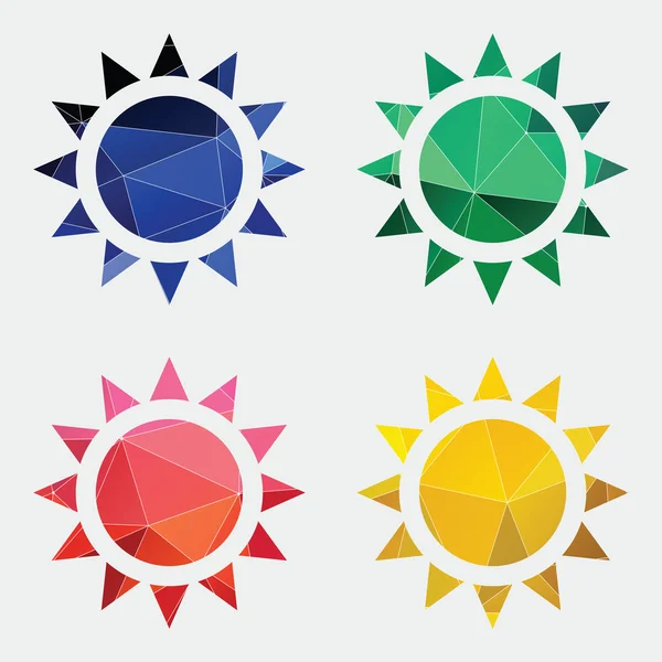 Icono del sol Triángulo abstracto — Vector de stock