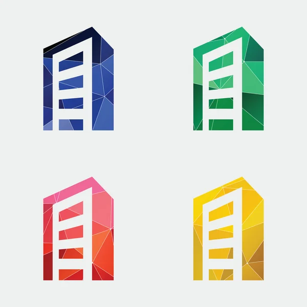 Icono del edificio Triángulo abstracto — Vector de stock