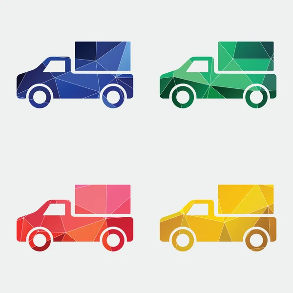 Vrachtwagen pictogram abstracte driehoek — Stockvector