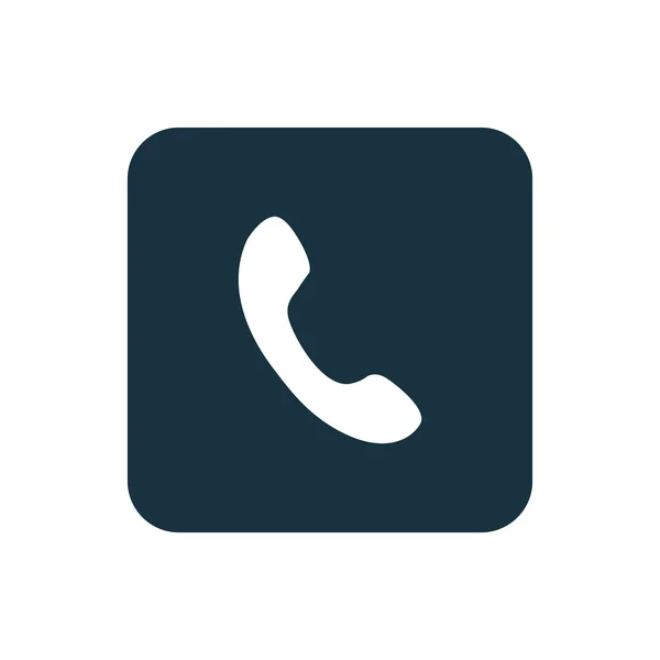 Telefoon pictogram afgeronde pleinen knop — Stockvector