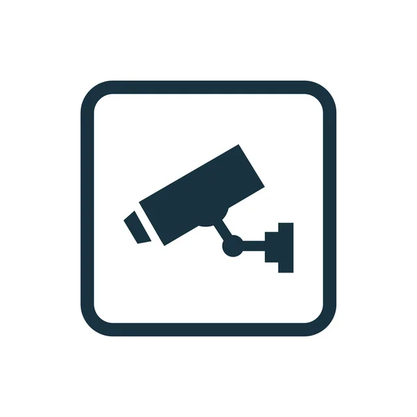 Security camera pictogram afgeronde pleinen-knop — Stockvector