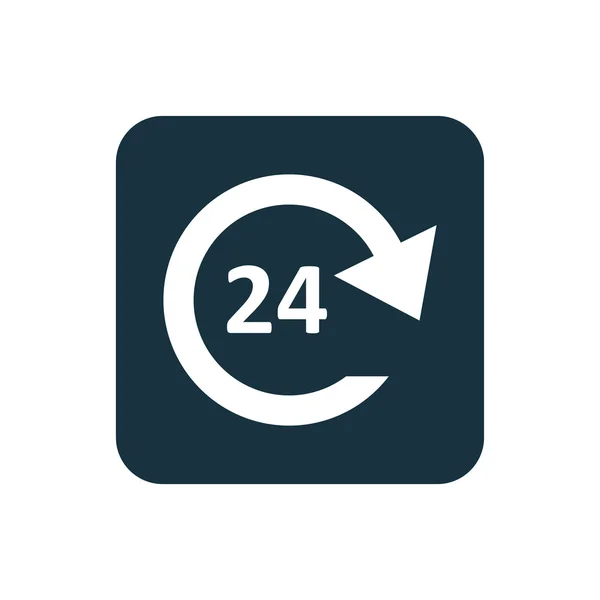 24 h serwis ikona zaokrąglone kwadraty przycisk — Wektor stockowy