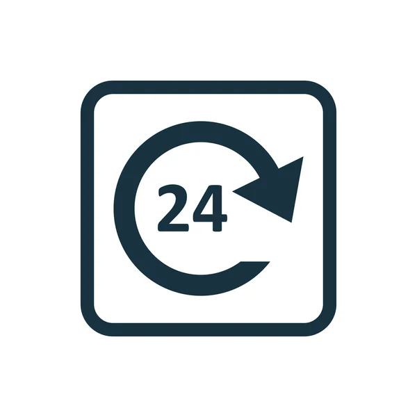 24 h serwis ikona zaokrąglone kwadraty przycisk — Wektor stockowy