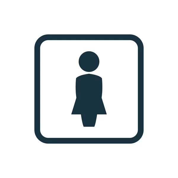 Ícone de perfil feminino botão de quadrados arredondados —  Vetores de Stock