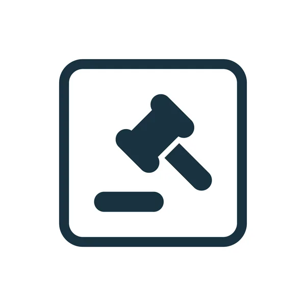 Tribunal ícone de lei botão quadrados arredondados — Vetor de Stock