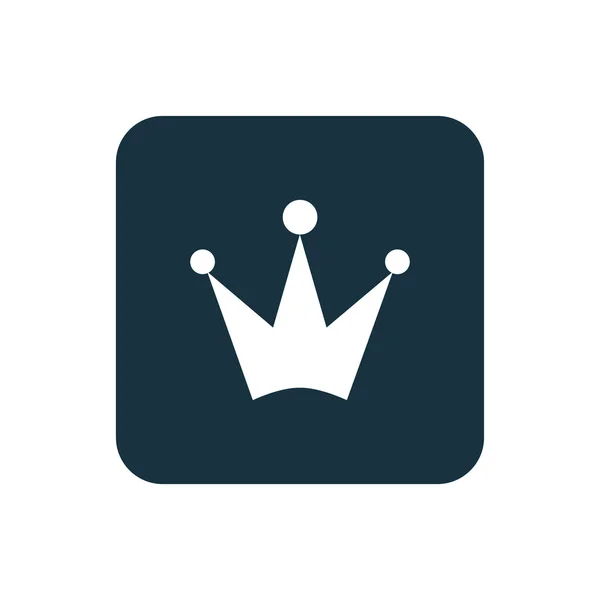 王冠アイコン角丸正方形ボタン — ストックベクタ