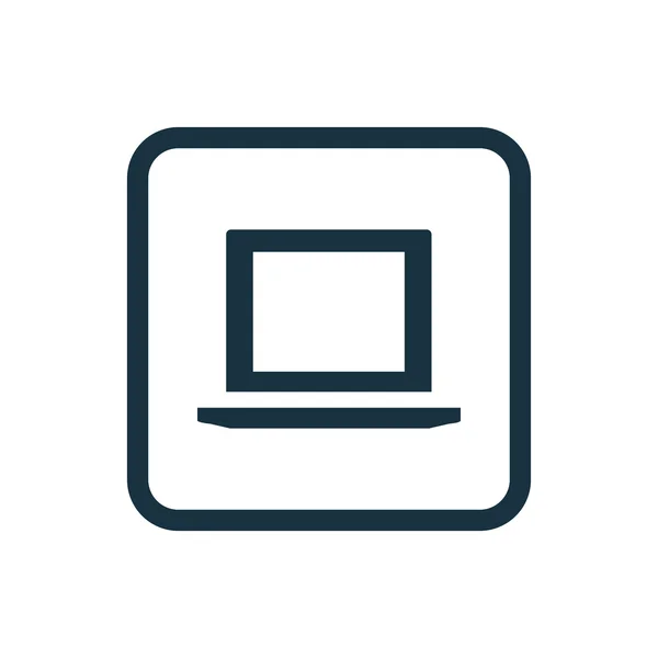 ノート パソコンのアイコン角丸正方形ボタン — ストックベクタ