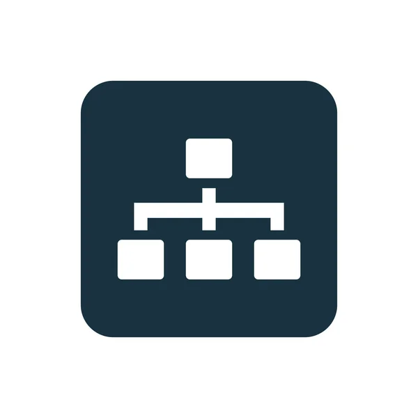 Ícone de hierarquia Botão de quadrados arredondados —  Vetores de Stock