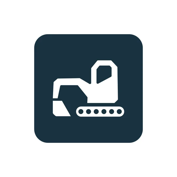 Icono de la excavadora botón Cuadrados redondeados — Vector de stock