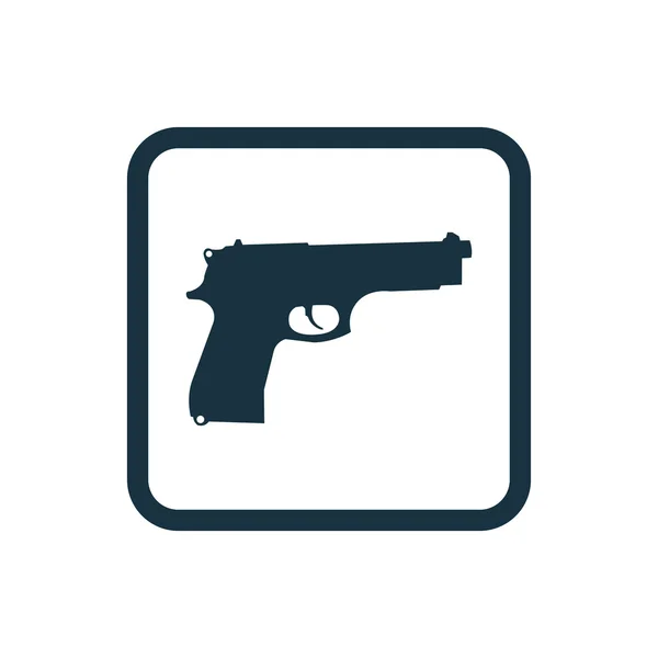 Pistolet ikona zaokrąglone kwadraty przycisk — Wektor stockowy