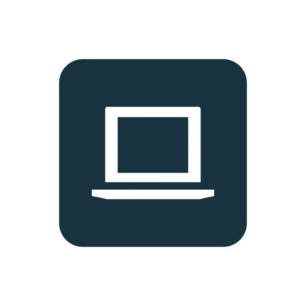 Laptop pictogram afgeronde pleinen knop — Stockvector