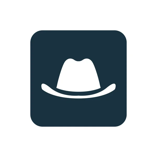 Klasický klobouk ikonu zaoblené čtverečky tlačítko — Stockový vektor