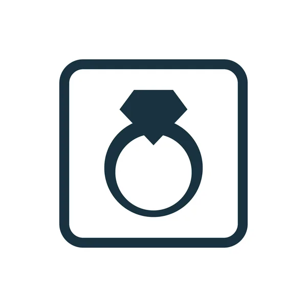 Іконка ювелірного кільця Закруглена кнопка квадратів — стоковий вектор