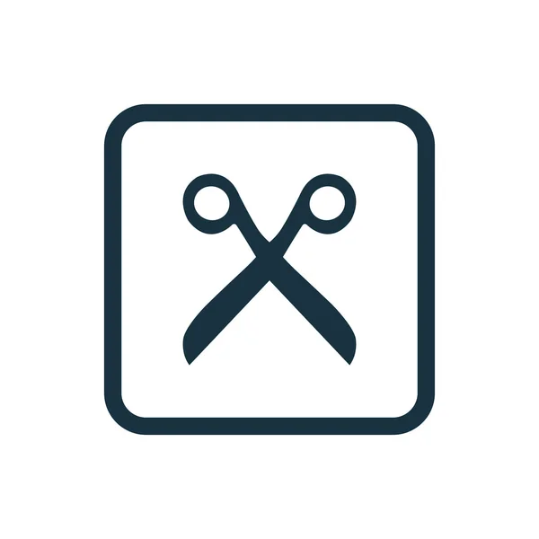 Nożyczki ikona zaokrąglone kwadraty przycisk — Wektor stockowy