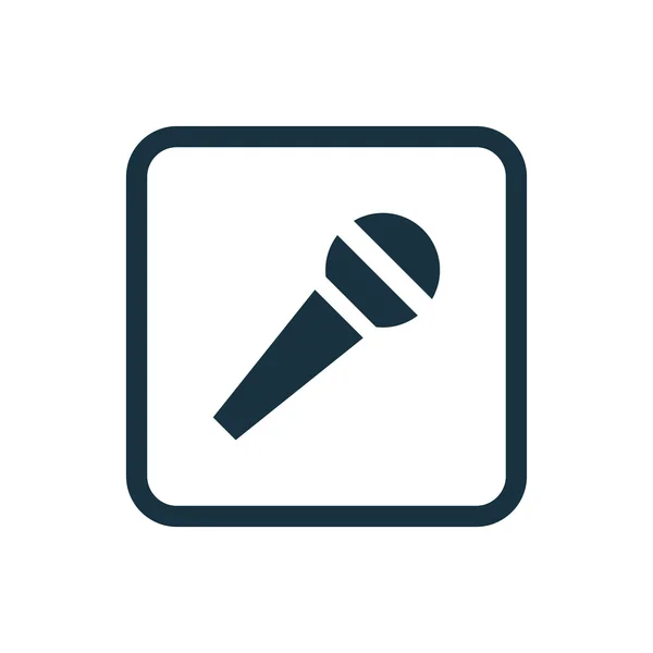 Mikrofon ikona zaokrąglone kwadraty przycisk — Wektor stockowy
