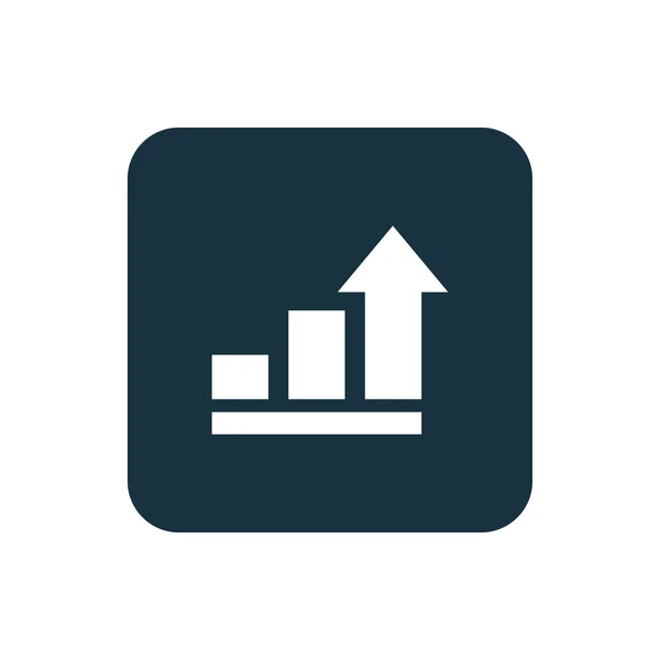 Diagrama de negócios, ícone gráfico botão quadrados arredondados — Vetor de Stock