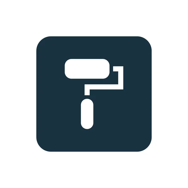 Knop Paint roller pictogram afgeronde pleinen — Stockvector