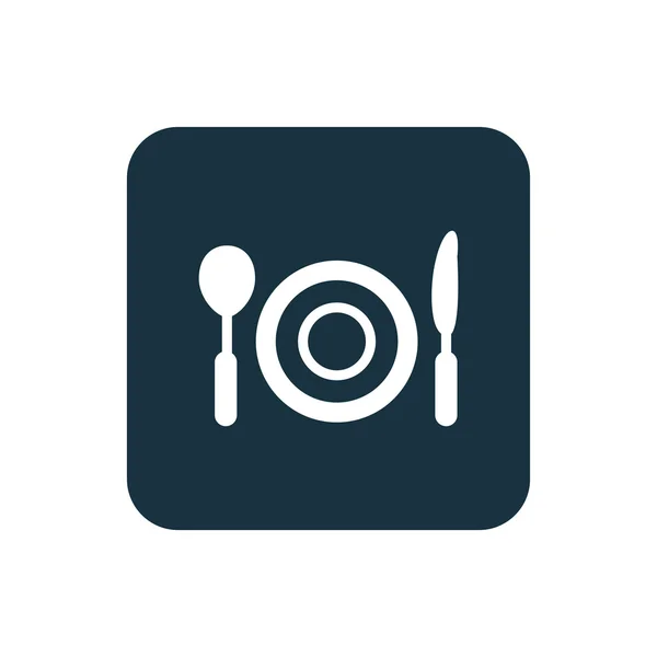 Значок ресторану Кнопка закруглених квадратів — стоковий вектор