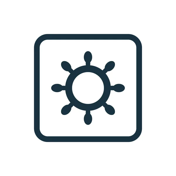 Ship wheel icon Rounded squares button — Stock Vector