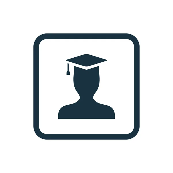 Afgestudeerde student pictogram afgeronde pleinen knop — Stockvector