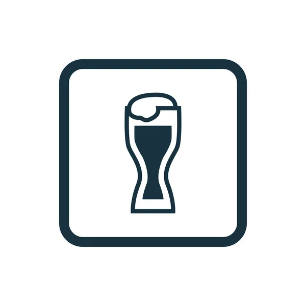 Vaso de cerveza icono Cuadrados redondeados butto — Vector de stock