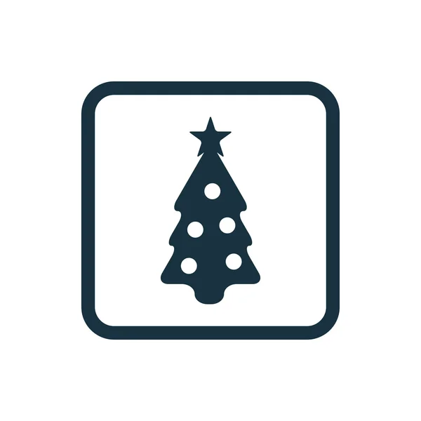 Christmas tree icon Rounded squares butto — Stock Vector