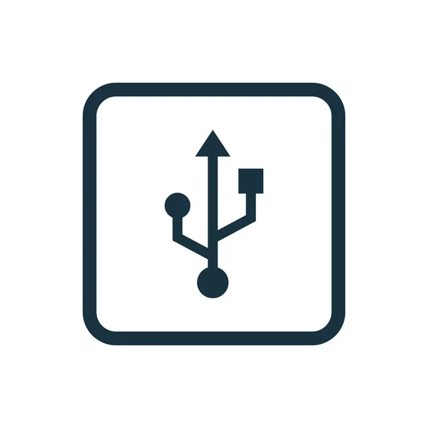 Ícone usb quadrados arredondados butto —  Vetores de Stock