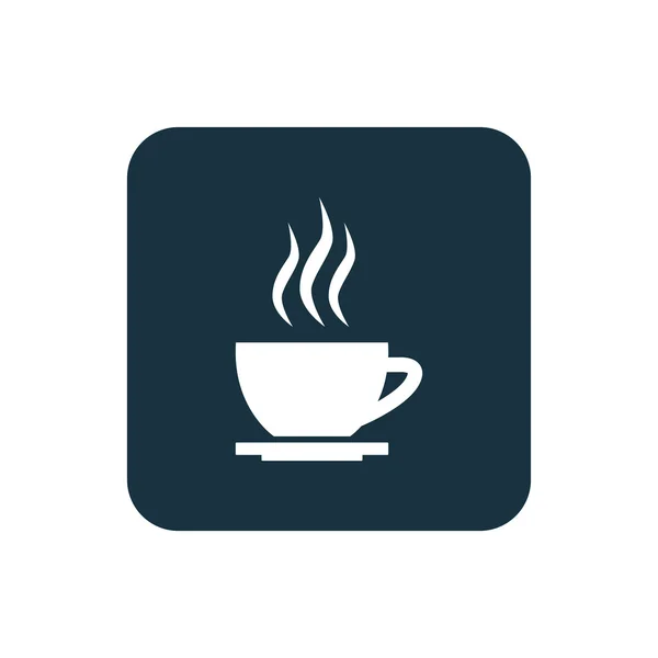 Tampa do ícone de chá botão quadrados arredondados — Vetor de Stock