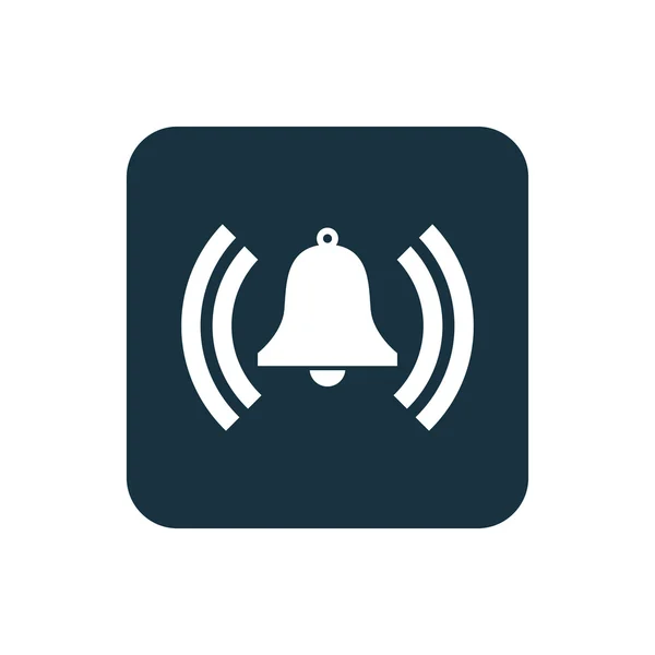 Dzwon ikona zaokrąglone kwadraty przycisk — Wektor stockowy