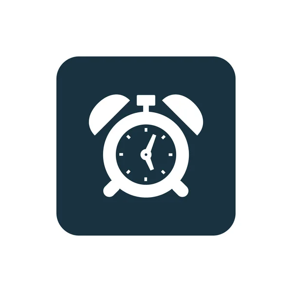 Väckarklocka-ikonen rundad torg knap — Stock vektor