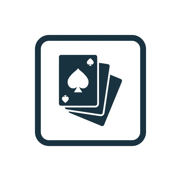 Poker simgesi yuvarlak kareler düğmesi — Stok Vektör