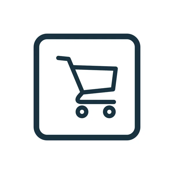 Shopping cart ikonen rundad torg knap — Stock vektor