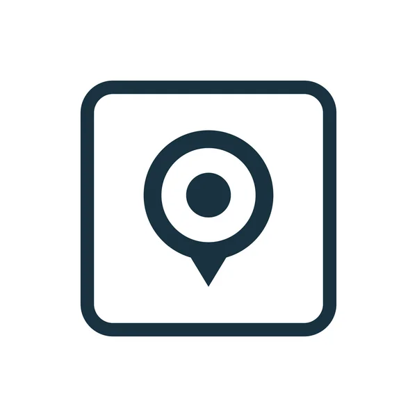 Ícone de pino de mapa botão de quadrados arredondados — Vetor de Stock