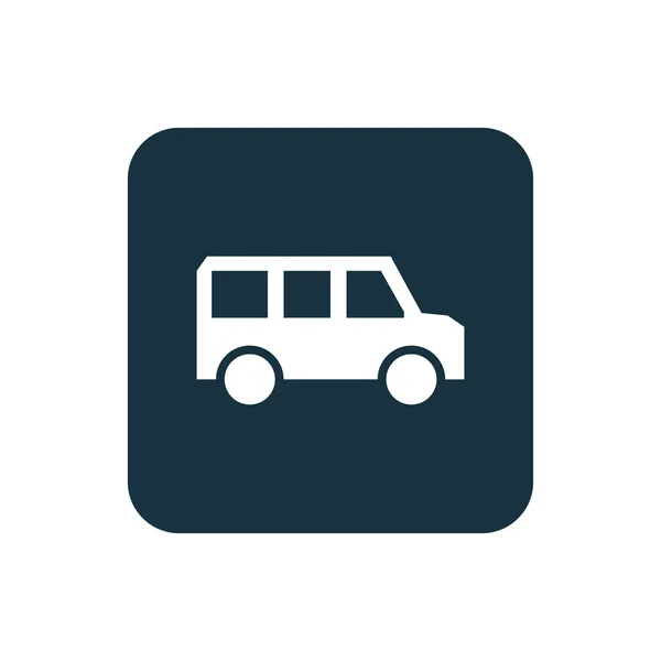 Schoolbus pictogram afgeronde pleinen knop — Stockvector