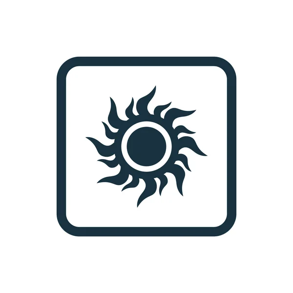 सूर्य प्रतीक गोल वर्ग बटन — स्टॉक वेक्टर