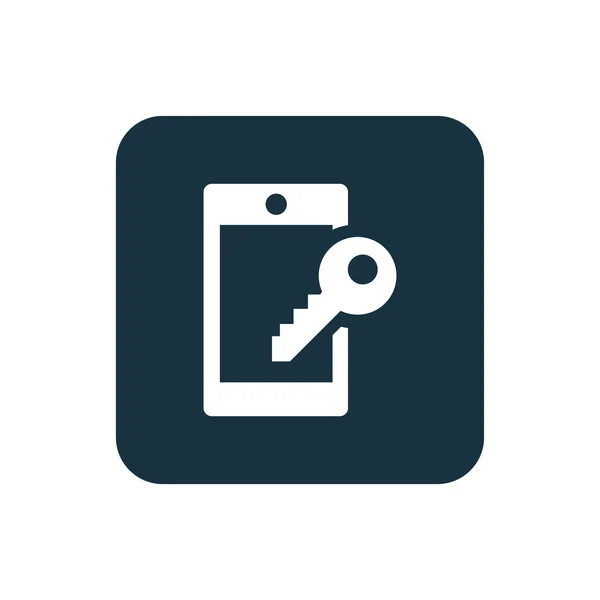 Icono de bloqueo smartphone Cuadrados redondeados butto — Vector de stock