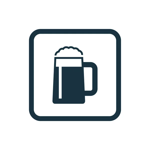 Vaso de cerveza icono Cuadrados redondeados butto — Vector de stock