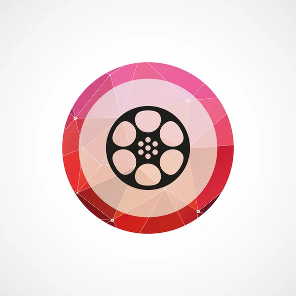 Film vidéo cercle triangle rose fond ico — Image vectorielle