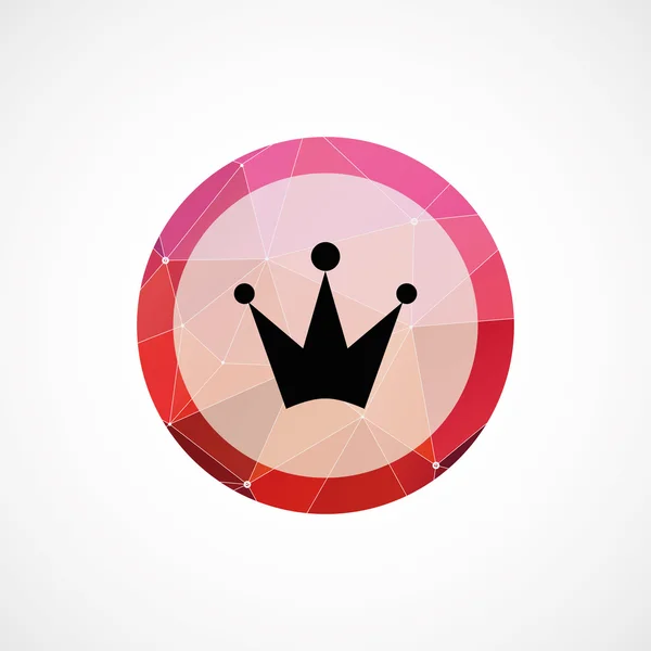 Krone Kreis rosa Dreieck Hintergrund ico — Stockvektor