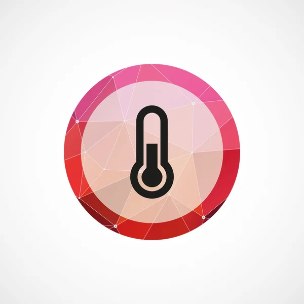 Termometer cirkel rosa triangel bakgrund ico — Stock vektor