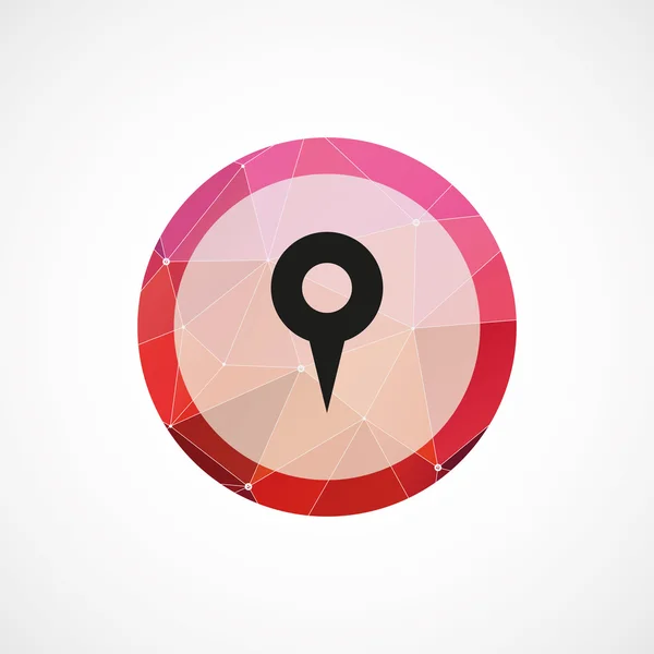 Kaart pin cirkel roze driehoek achtergrond ico — Stockvector