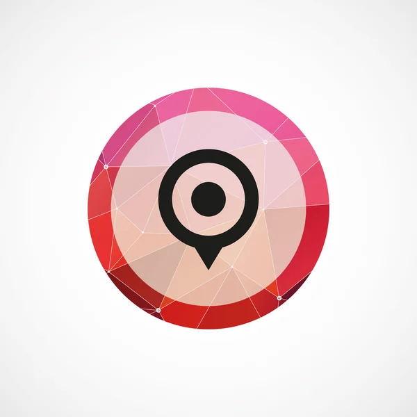 Karte Stift Kreis rosa Dreieck Hintergrund ico — Stockvektor